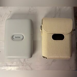 Instax White and Cream Camera Case Duo